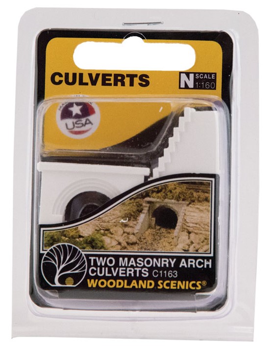 Woodland Scenics N C1163 Culvert Masonry Arch - 2 Pieces