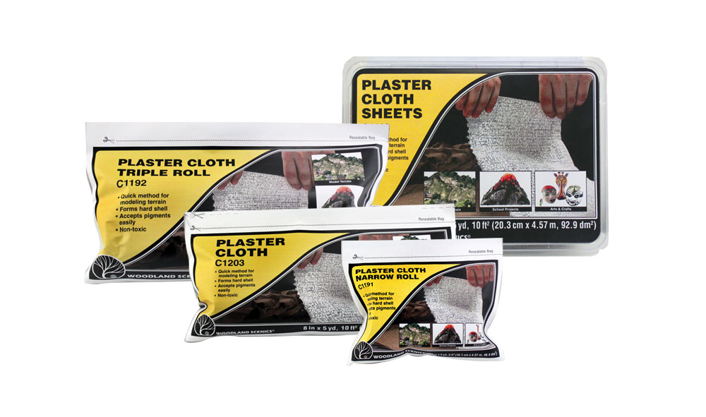Woodland Scenics C1193 Plaster Cloth - Sheets - 8" x 12" Pack of 30