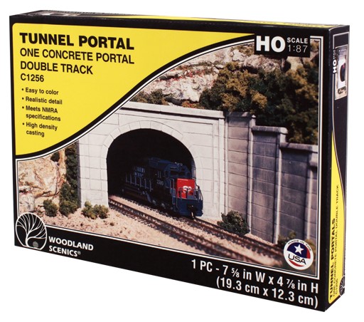 Woodland Scenics HO C1256 Double Track Tunnel Portal Concrete