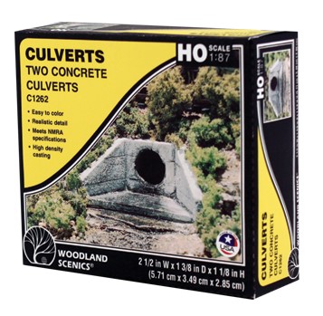 Woodland Scenics HO C1262 Culverts Concrete - 2 Pieces
