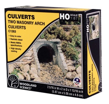 Woodland Scenics HO C1263 Culverts Masonry Arch - 2 Pieces