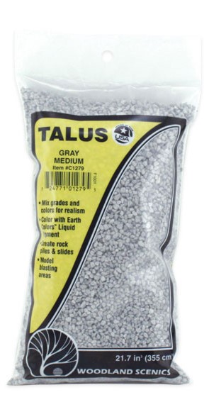 Woodland Scenics C1279 Talus - Medium - Gray - 21.7 cu.in Bag