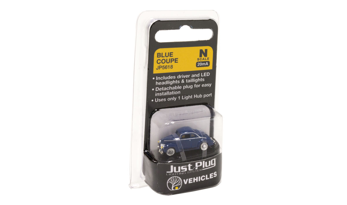 Woodland Scenics N JP5618 Just Plug Vehicles - Blue Coupe