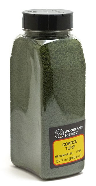 Woodland Scenics T1364 Coarse Turf - Shaker - Medium Green