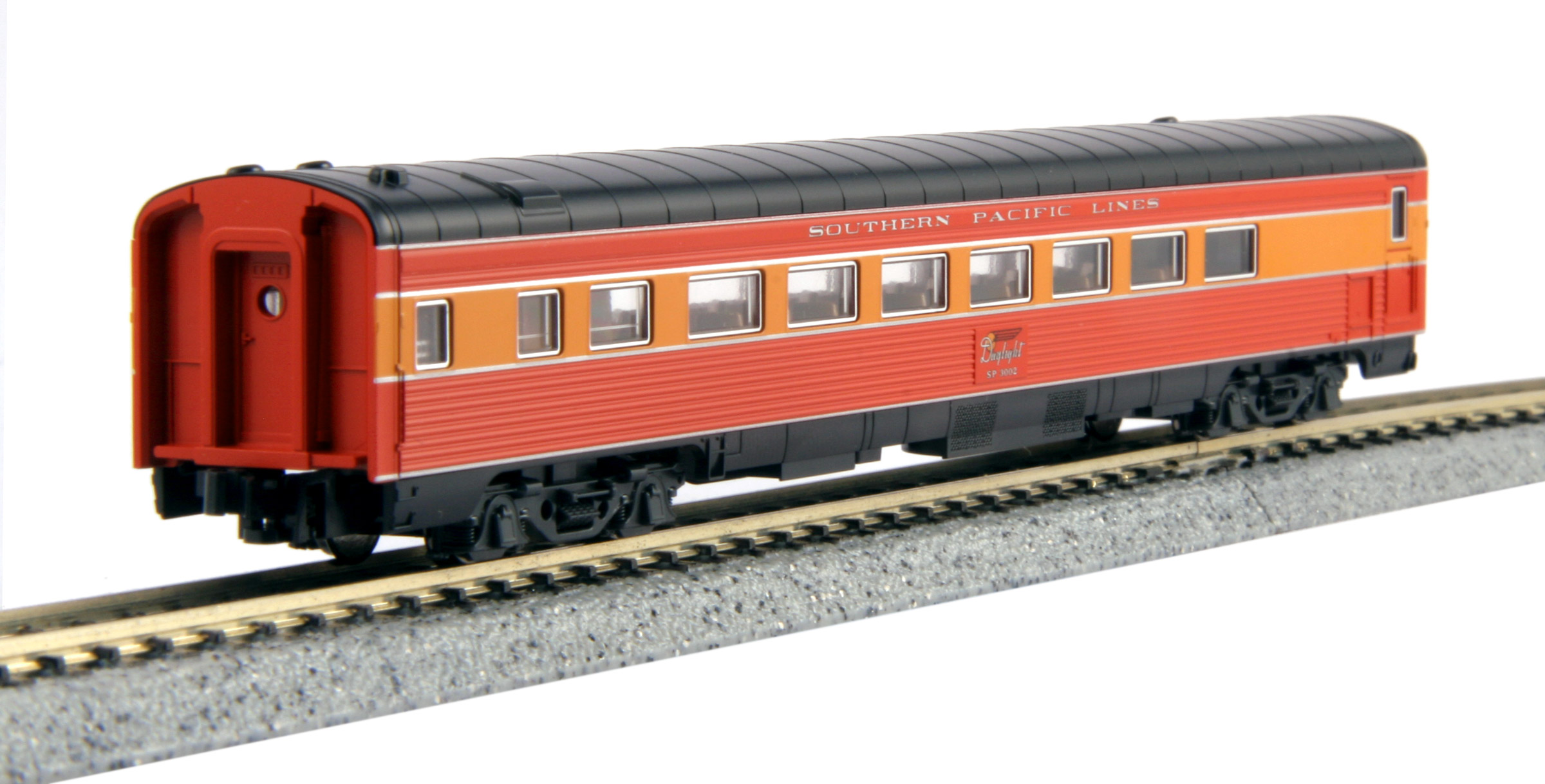 Kato N 106-063-1 Southern Pacific Lines 'Morning Daylight’ 10 Car Passenger  Set WITH Kato Light Kits Installed