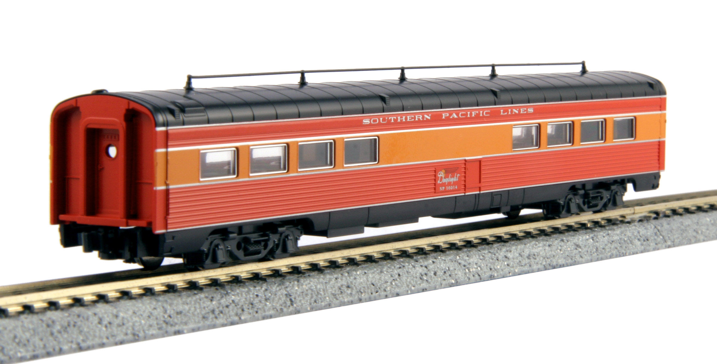 Kato N 106-063-1 Southern Pacific Lines 'Morning Daylight’ 10 Car Passenger  Set WITH Kato Light Kits Installed