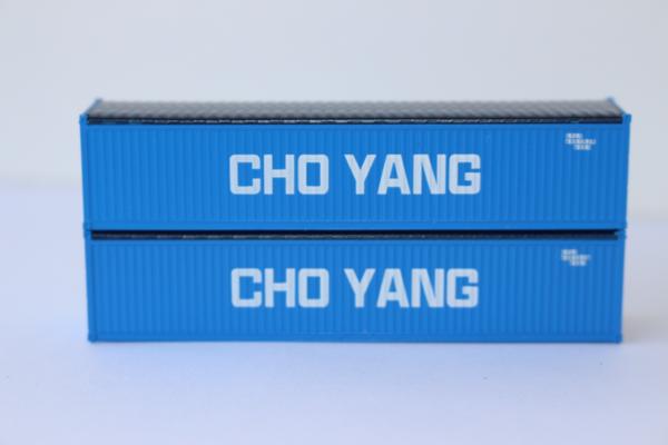 Jacksonville Terminal Company N 402406 40' Rib Side Corrugated Open/Canvas Top Container CHO YANG 2-Pack