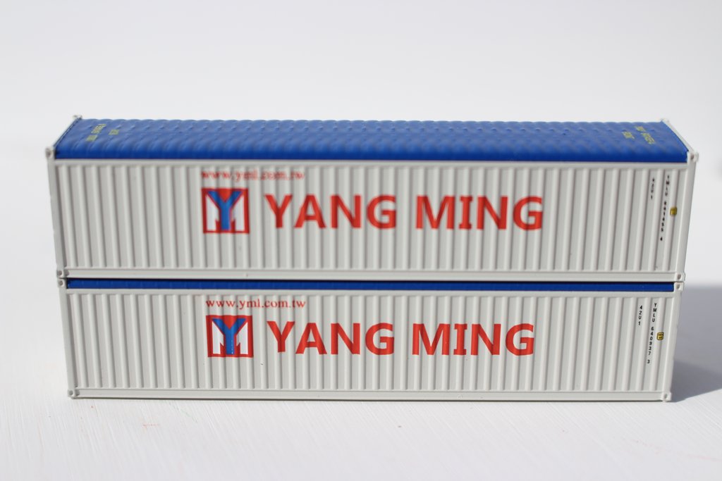 Jacksonville Terminal Company N 402005 40' Wave Side Corrugated Open/Canvas Top Container YANG MING 2-Pack