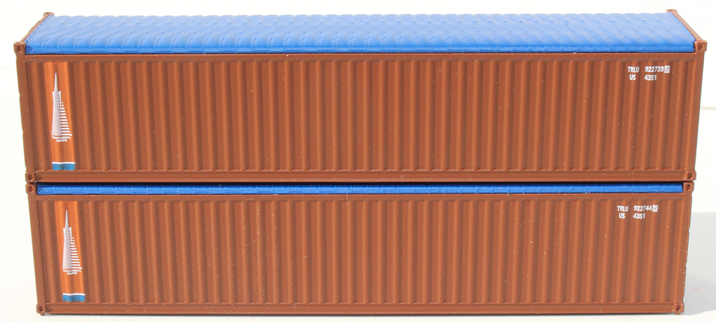 Jacksonville Terminal Company N 402003 40' Wave Side Corrugated Open/Canvas Top Container TRANSAMERICA 2-Pack