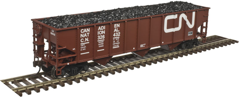 Atlas Trainman HO 20004902 AAR 70 Ton 9-Panel 3-Bay Open Hopper Standard End Canadian National CN #326432