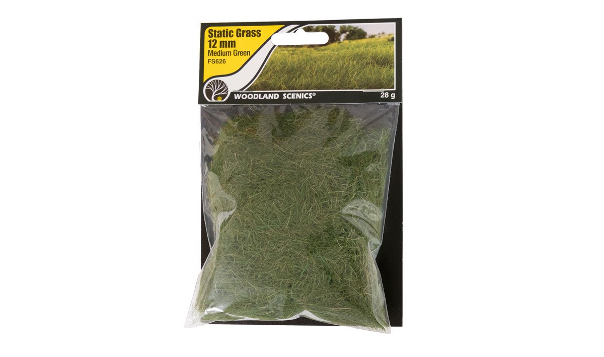 Woodland Scenics FS626 Static Grass 12 mm Medium Green