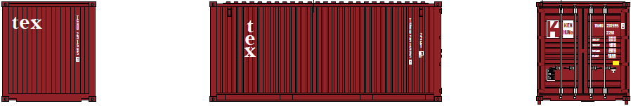 Jacksonville Terminal Company N 205335 20' Standard Height Container TEX (Kien Hung Lease) 2-Pack