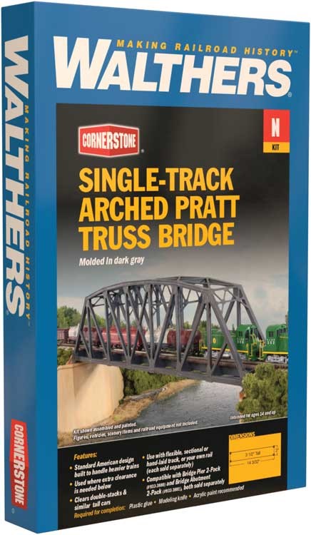 Walthers Cornerstone N 933-3870 Single-Track Arched Pratt Truss Bridge - Kit