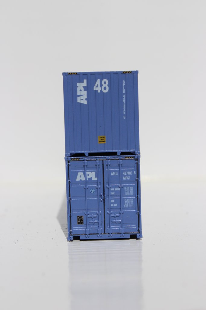 Jacksonville Terminal Company N 485014 48' High Cube 3-42-3 Corrugated Container American President Lines - APL faded paint 2-Pack