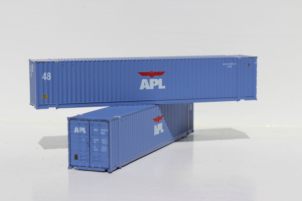 Jacksonville Terminal Company N 485014 48' High Cube 3-42-3 Corrugated Container American President Lines - APL faded paint 2-Pack
