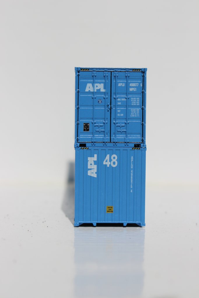 Jacksonville Terminal Company N 485015 48' High Cube 3-42-3 Corrugated Container American President Lines - APL vertical logo and faded paint 2-Pack