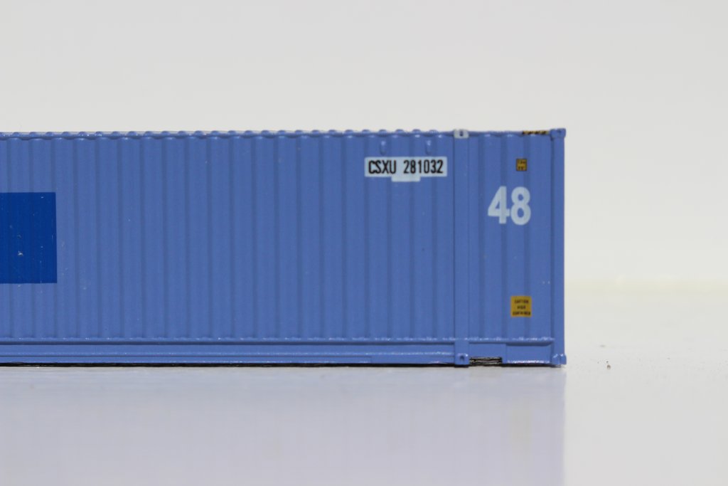 Jacksonville Terminal Company N 485005 48' High Cube 3-42-3 Corrugated Container CSXU Patch Ex-APL  2-Pack