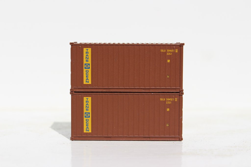 Jacksonville Terminal Company N 205327 20' Standard Height Container TRANSOCEAN 2-Pack