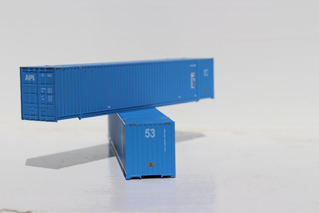 Jacksonville Terminal Company N 535005 53' High Cube Container American President Lines APL Faded Paint Vertical Logo 2-Pack