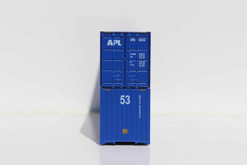 Jacksonville Terminal Company N 535032 53' High Cube Container American President Lines APL Vertical Logo 2-Pack