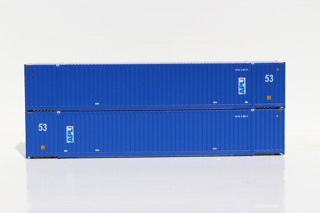 Jacksonville Terminal Company N 535032 53' High Cube Container American President Lines APL Vertical Logo 2-Pack