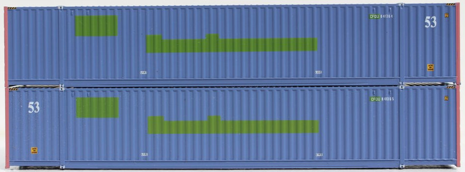 Jacksonville Terminal Company N 535066 53' High Cube Container COFC LOGISTICS 2-Pack