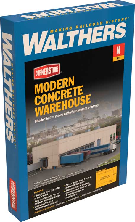 Walthers Cornerstone N 933-3862 Modern Concrete Warehouse - Kit