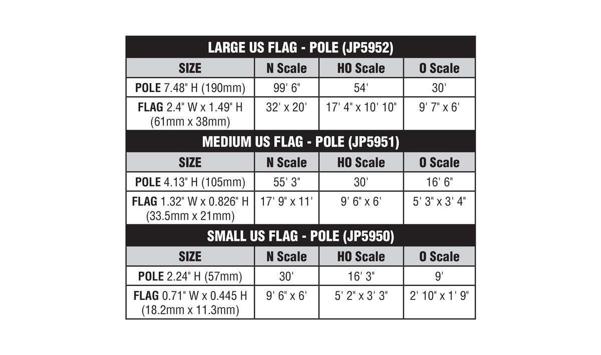 Woodland Scenics HO/N JP5952 Just Plug Lighting System - US Flag Large - Pole - Spotlight