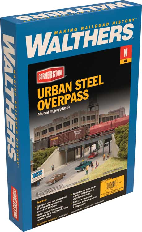 Walthers Cornerstone N 933-3871 Urban Steel Overpass - Kit