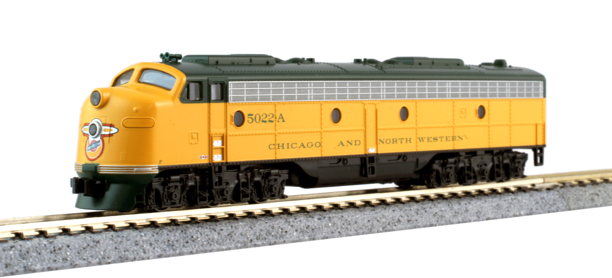 Kato N 106104 C&NW EMD E8A DCC Ready and Pullman Bi-Level ‘400’ Train  6-Unit Set