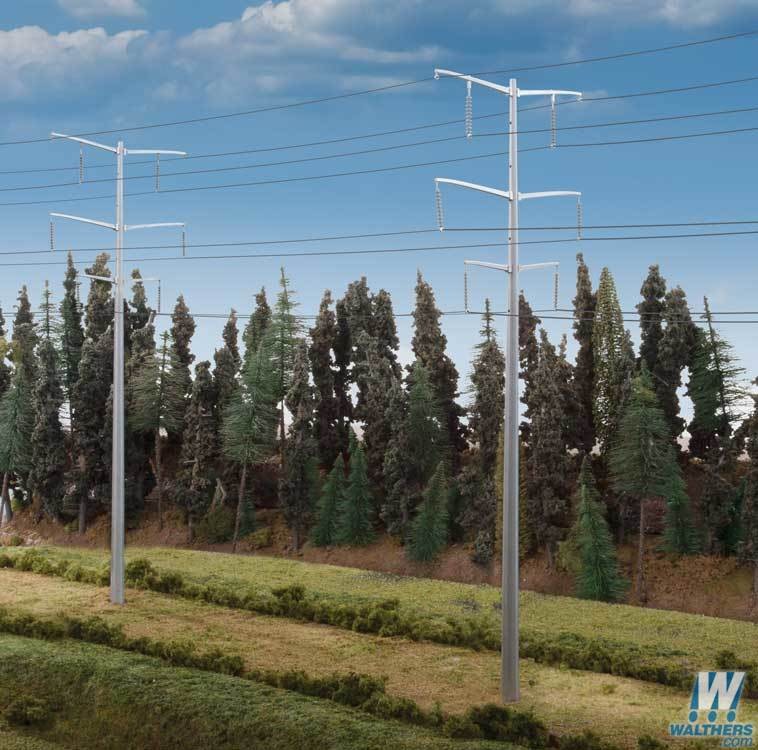 Walthers Cornerstone HO 9333343 Modern High Voltage Transmission Towers - Kit