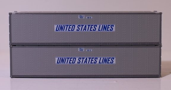 Jacksonville Terminal Company N 405667 40' Standard Height 8'6 Smooth-Side Containers United States Lines 2-Pack