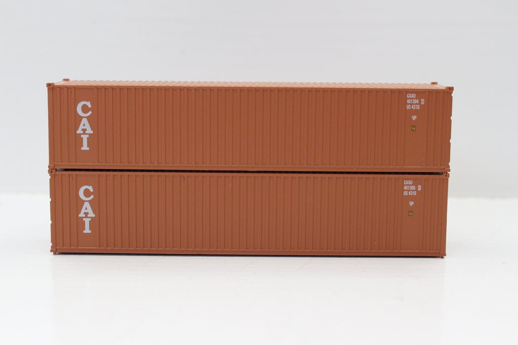 Jacksonville Terminal Company N 405605 40' Standard Height 8'6 3 Rib X Panel Containers CAI 2-Pack