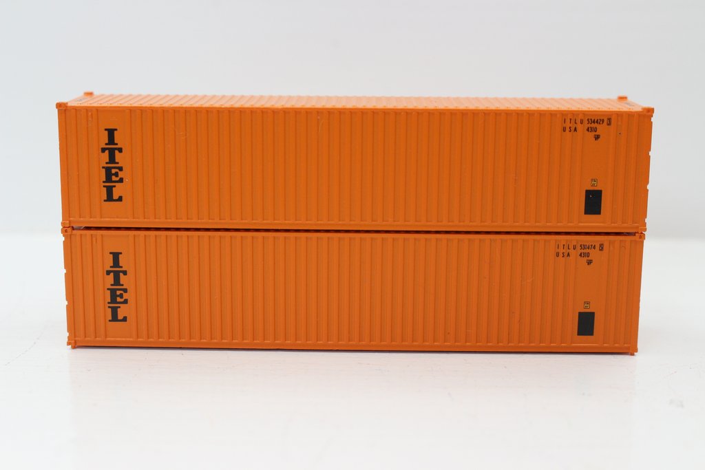Jacksonville Terminal Company N 405607 40' Standard Height 8'6 3 Rib X Panel Containers ITEL 2-Pack
