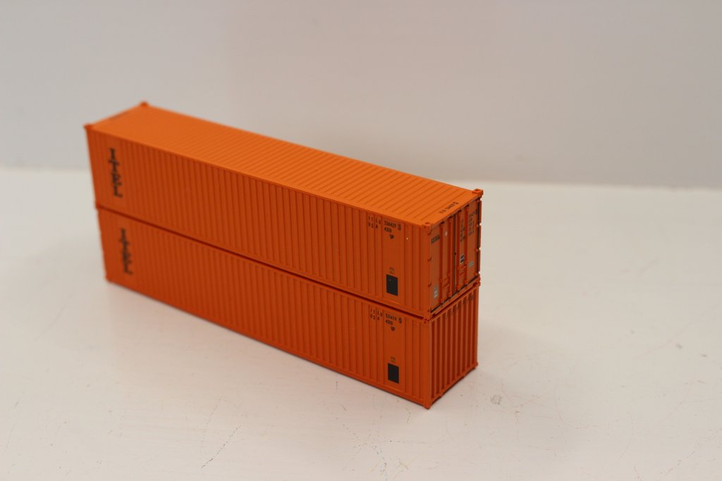 Jacksonville Terminal Company N 405607 40' Standard Height 8'6 3 Rib X Panel Containers ITEL 2-Pack