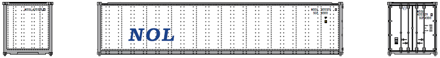 Jacksonville Terminal Company N 405658 40' Standard Height 8'6 Smooth-Side Containers NOL 2-Pack