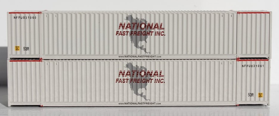Jacksonville Terminal Company N 535056 53' High Cube Container National Fast Freight NFF - 2-Pack
