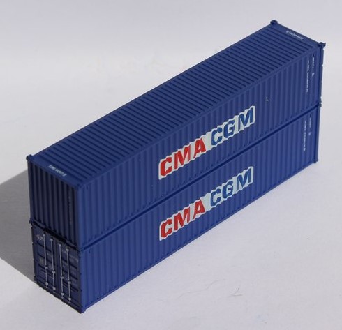 Jacksonville Terminal Company N 405306 40' Standard Height Corrugated Container CMA CGM 2-Pack