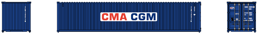 Jacksonville Terminal Company N 405306 40' Standard Height Corrugated Container CMA CGM 2-Pack