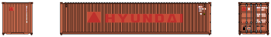 Jacksonville Terminal Company N 405319 40' Standard Height Corrugated Container MAXU ex Hyundai patch 2-Pack