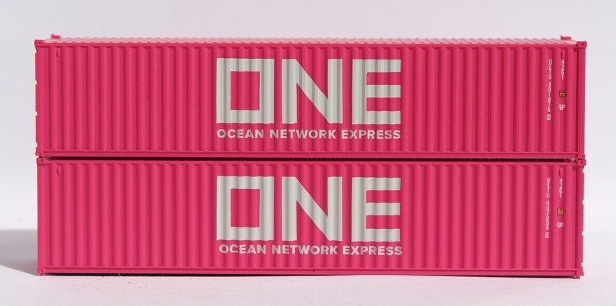 Jacksonville Terminal Company N 405313 40' Standard Height Corrugated Container ONE Ocean Network Express 2-Pack