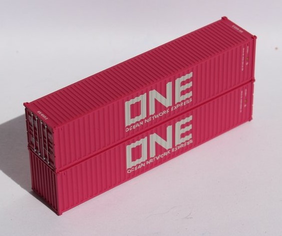 Jacksonville Terminal Company N 405313 40' Standard Height Corrugated Container ONE Ocean Network Express 2-Pack