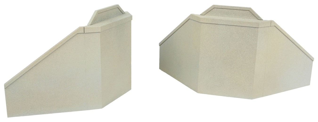 Walthers Cornerstone HO 933-4551 Single Track Railroad Bridge Concrete Abutments - Kit