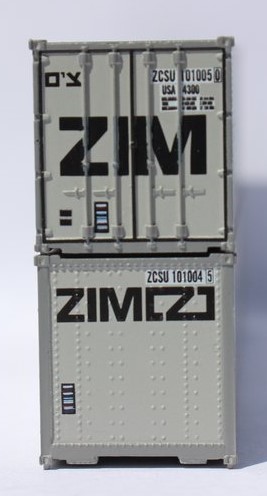 Jacksonville Terminal Company N 405664 40' Standard Height 8'6 Smooth-Side Containers ZIM 2-Pack