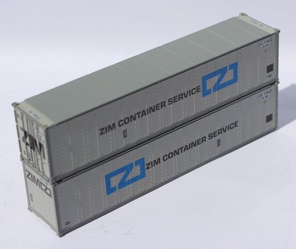 Jacksonville Terminal Company N 405664 40' Standard Height 8'6 Smooth-Side Containers ZIM 2-Pack