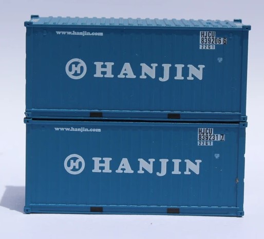 Jacksonville Terminal Company N 205367 20' Standard Height Container HANJIN 2-Pack