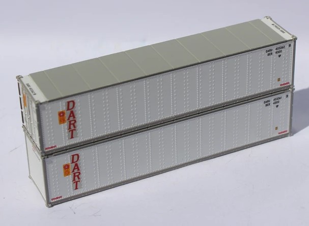 Jacksonville Terminal Company N 405654 40' Standard Height 8'6 Smooth-Side Containers OOCL/DART 2-Pack