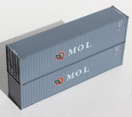 Jacksonville Terminal Company N 405050 40' High Cube  Container MOL 'Gator' logo 2-Pack