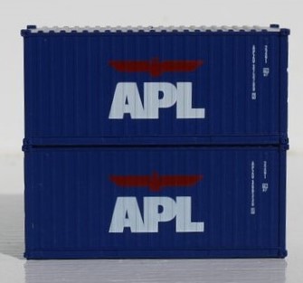 Jacksonville Terminal Company N 205368 20' Standard Height Container American President Lines - APL 2-Pack