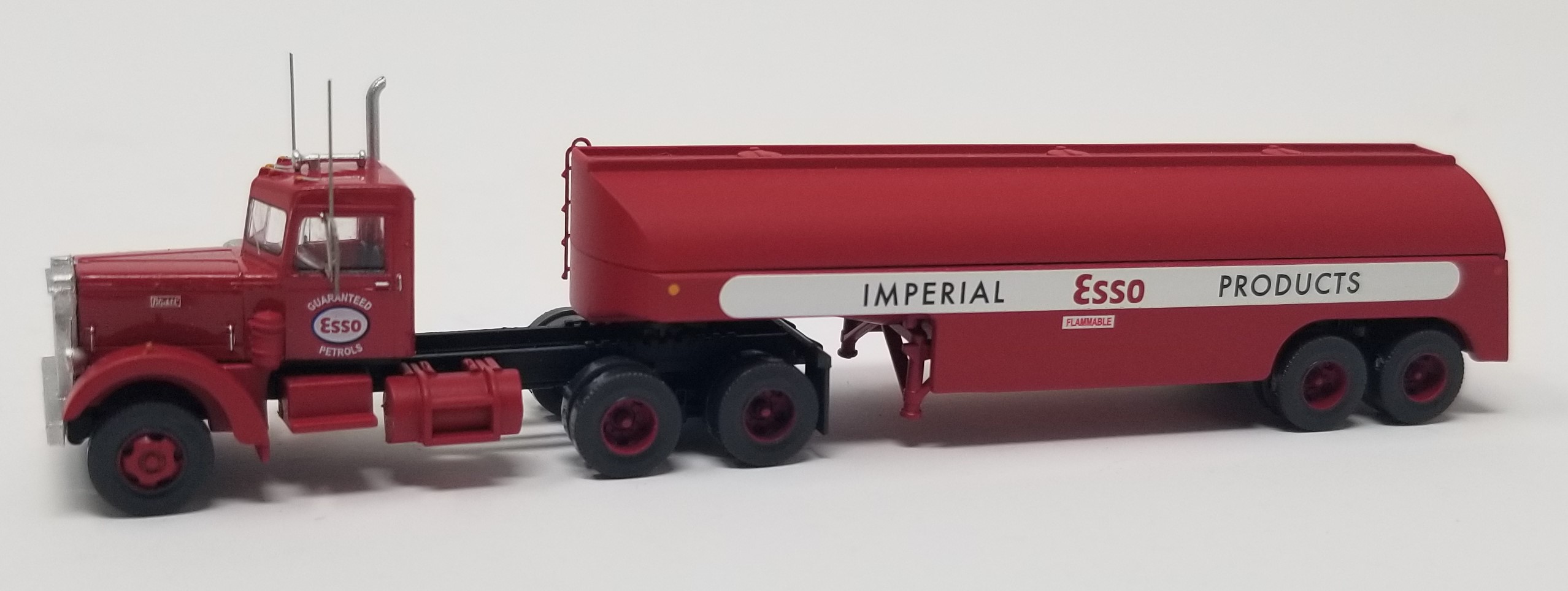Trainworx N 55015 Vintage Fuel Tanker Peterbilt 350 Tractor Trailer Set - ESSO